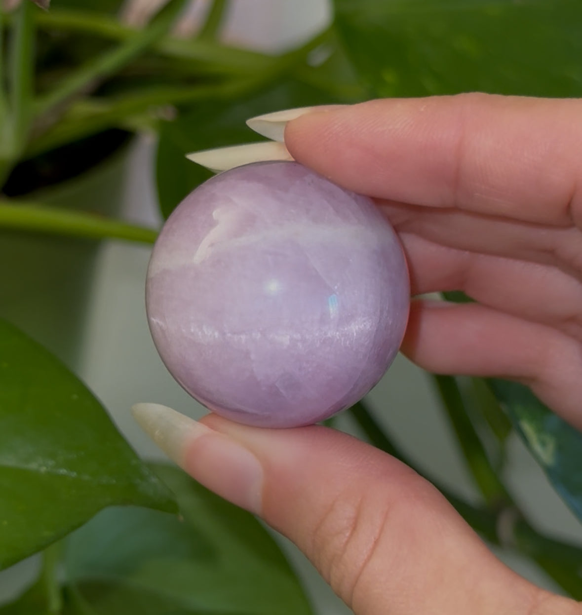 Cats Eye Gem Kunzite Sphere