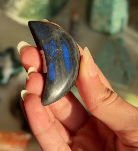 Labradorite Moon Carving