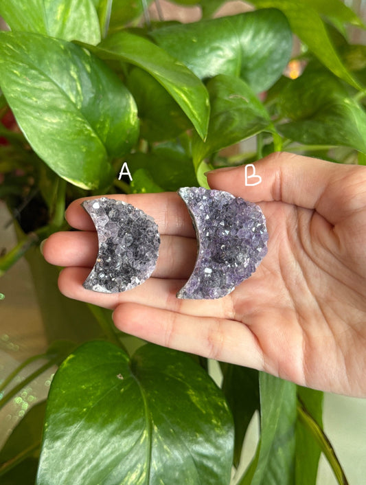 Amethyst Geode Crescent Moon | You Pick