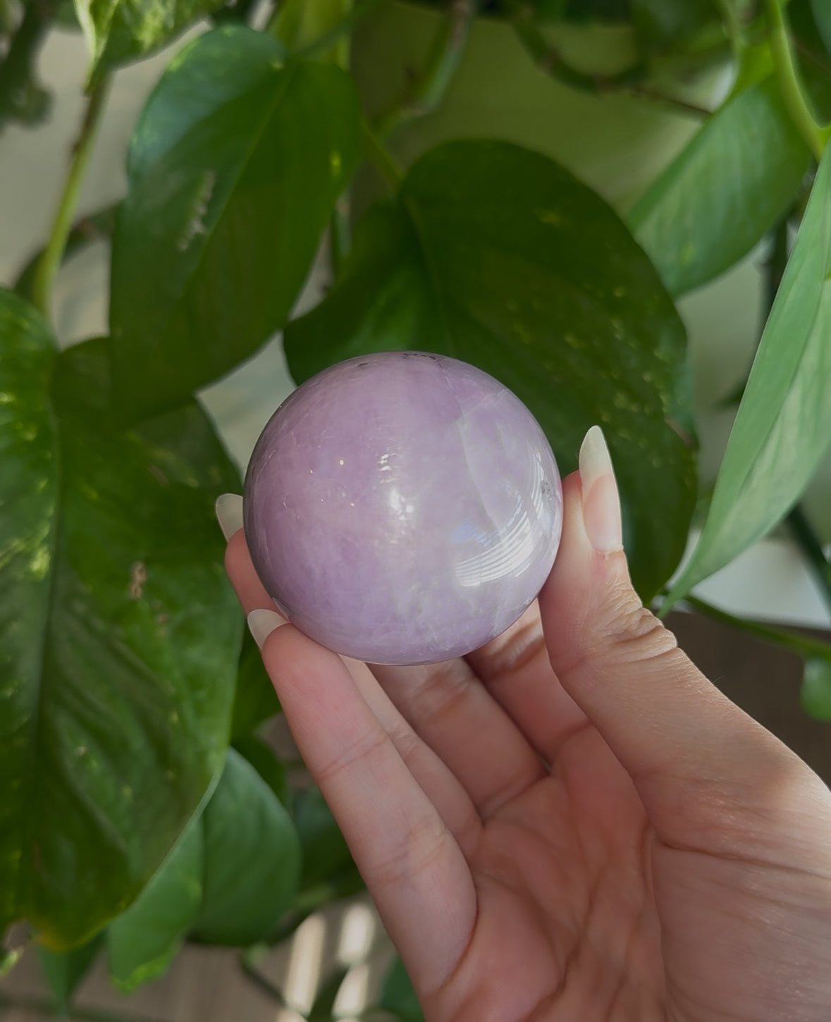 Kunzite Sphere with Cats Eye Sheen A