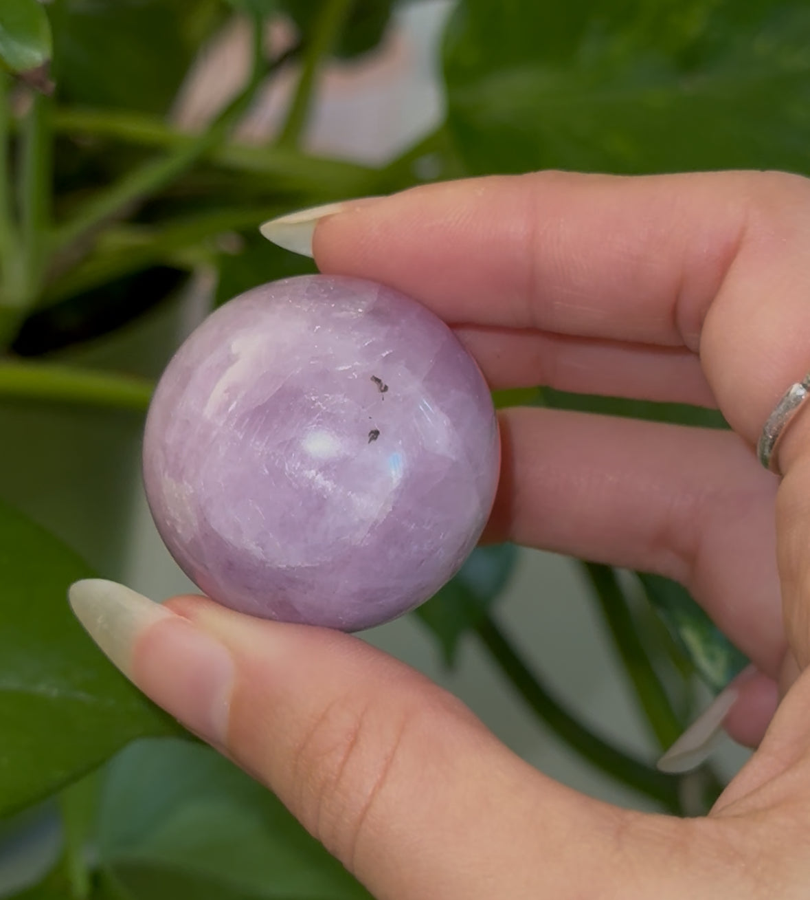 Cats Eye Gem Kunzite Sphere