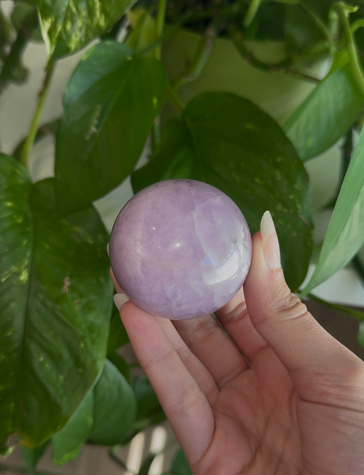 Kunzite Sphere with Cats Eye Sheen A