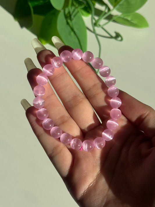 Pink Cats Eye Bracelet