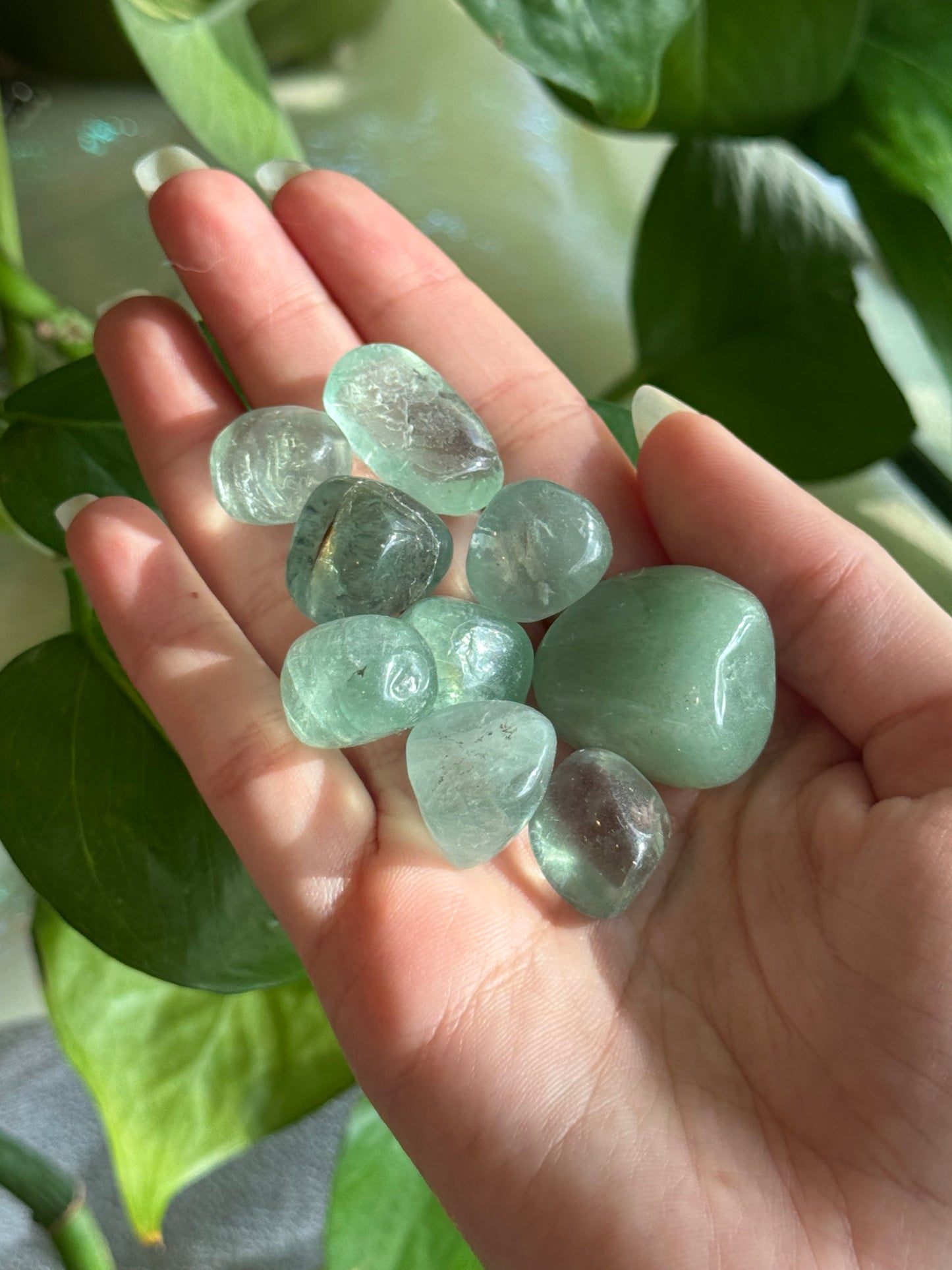 Medium Clear Green Fluorite Tumble