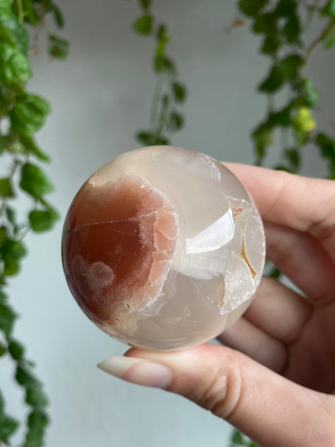 Druzy Carnelian Flower Agate Sphere