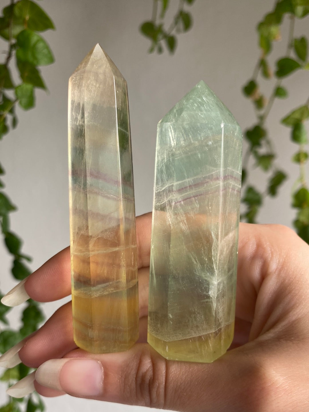 Clear Green/Yellow Candy Fluorite Towers | You Pick