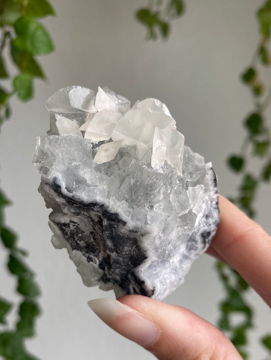 Unique Cubic Sugar Fluorite With Calcite