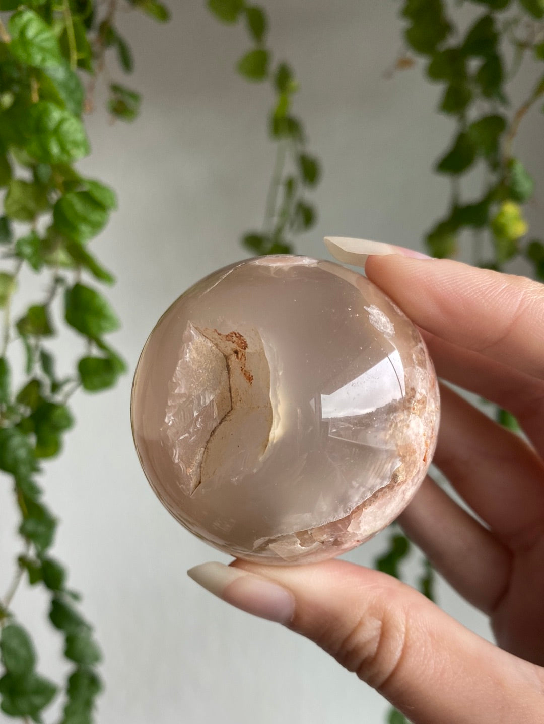 Druzy Carnelian Flower Agate Sphere